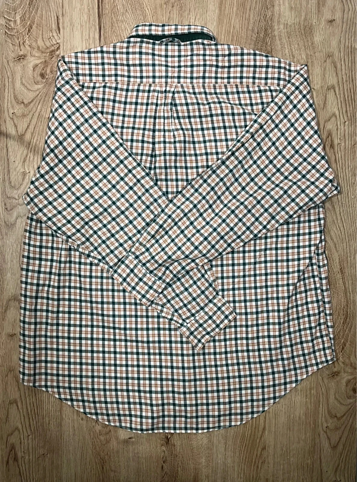 Chemise Tommy Hilfiger XL Vintage 100% Coton Carreaux Vert Beige – photo 9